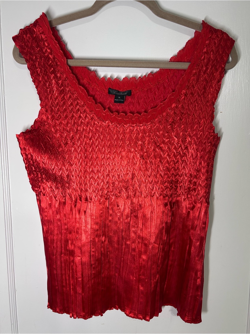 Caelian in Forth of July Red Textured Sleeveless Top